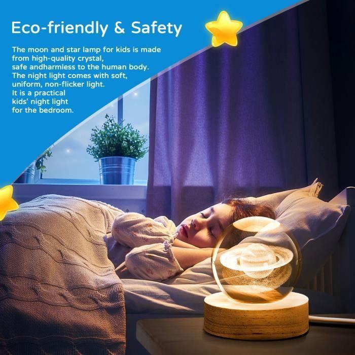 Lampe décorative - Saturne - Cristal - 6CM - Lumière chaude 3000K
