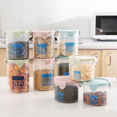 Clear Plastic Buckle Seal Jar for Food Storage