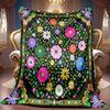 1pc 2D Full of Flowers Theme Pattern Flannel Blanket, Soft HD Digital Print, Cooling Blanket All-Season Use! Soft And Breathable 100% Polyester Fiber,