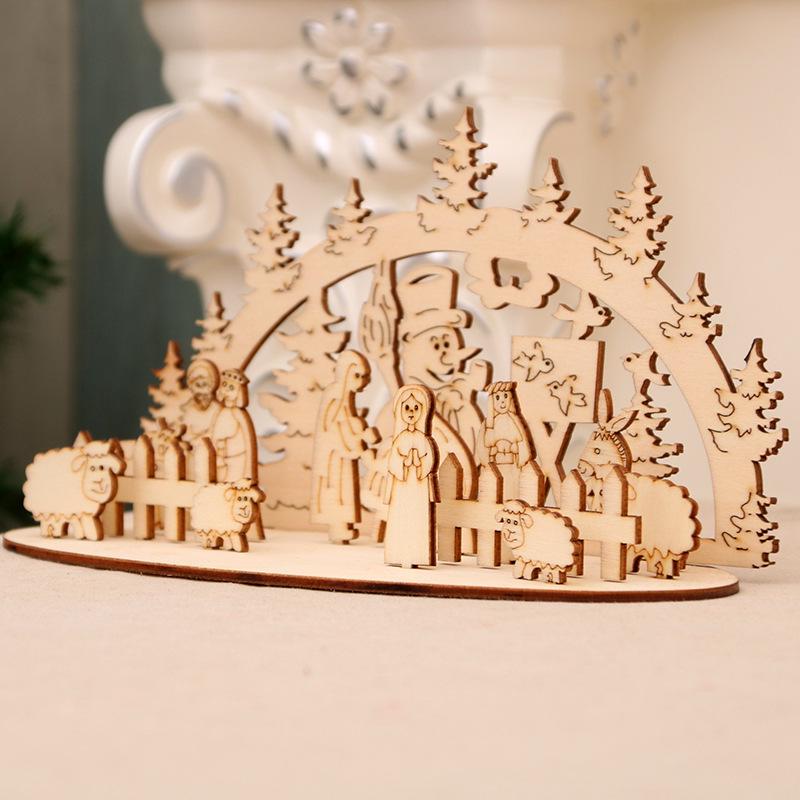 2019 Christmas DIY 3D Wooden Puzzle Ornament - Children s Handmade Decorative Gift