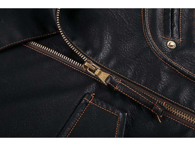 Men's Windproof PU Leather Jacket with Multiple Zippers - European & American Style Outerwear