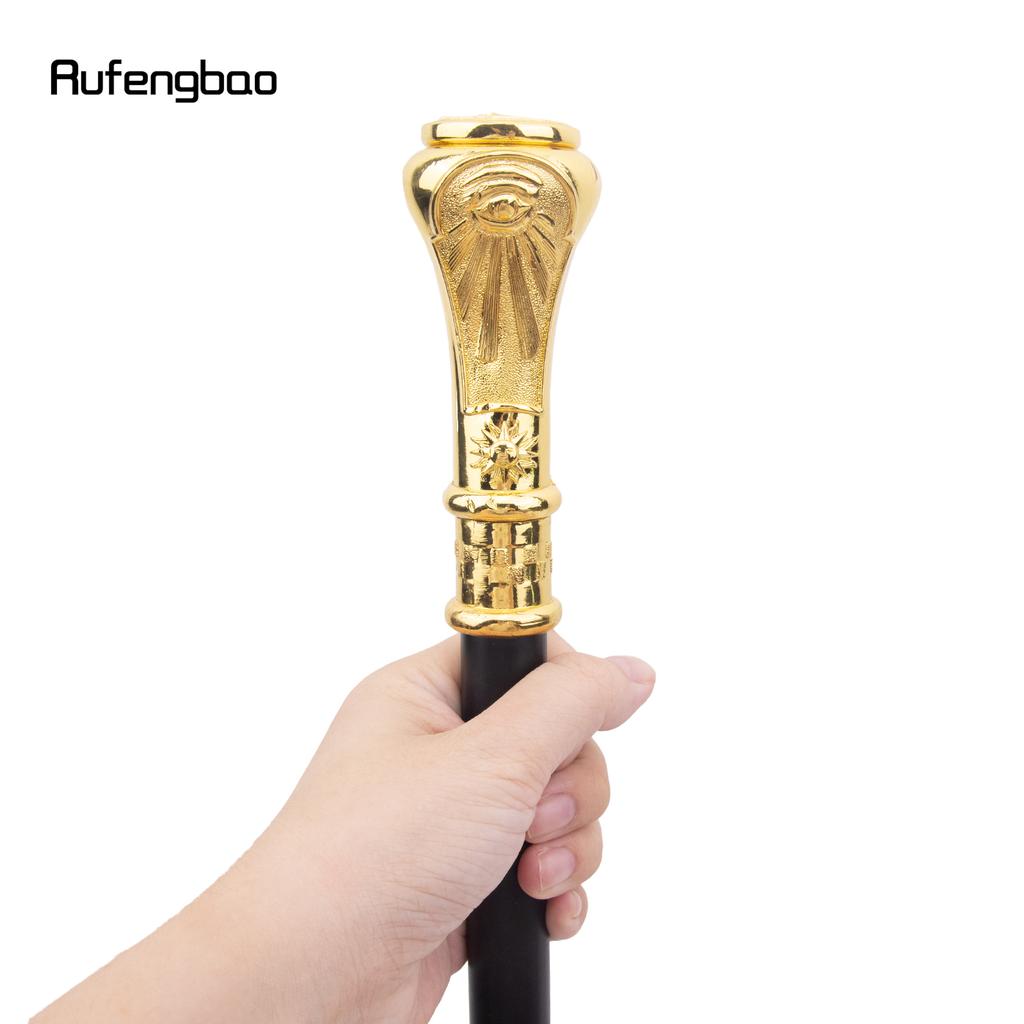 Golden Freemasonry Freemasons VG Totem Relief Walking Cane Fashion Walking Stick Gentleman Crosier Knob Walking Stick 93cm
