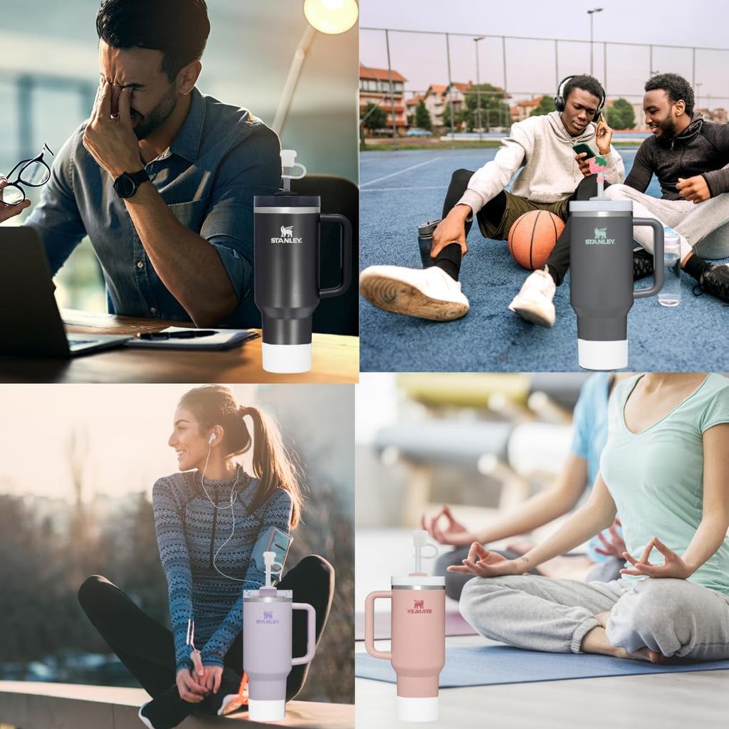 4pcs Clear Silicone Leak Proof Durable Cup Protector Accessories for CONQUERALL Stanley Cups