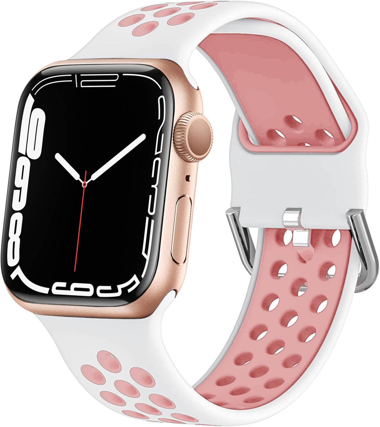 

Для Apple Watch Band Sport дышащий мягкий силиконовый ремешок регулируемый аксессуар для Iwatch Series 7 6 SE 5 4 3 2 1 44 мм 45 мм 42 мм 38 мм 40 мм 41 мм 38mm 40mm 41mm