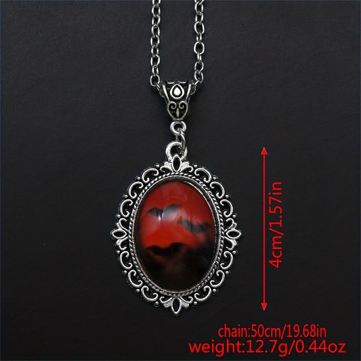 

Готическое Кровь и Летучая мышь Вдохновленное Дракулой Подвеска-кулон из смолы Колдовское Ожерелье