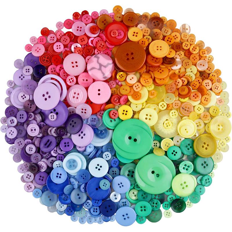 100/660PCS Colorful Mixed Resin Buttons with Bag DIY Sewing Supplies Clothing Accessories Material Household Handmade TMZ