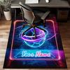 1PC Custom Name Neon Lights Soccer Ball Theme Floor Mat Ideal for Living Room, Game Rooms, Office, Bedroom Floor Mat Playful Design