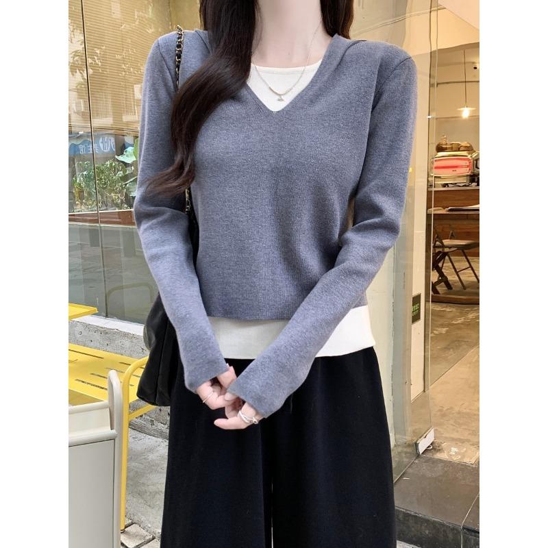 Two-piece Hooded Long-sleeved Sweater for Women In Spring Clothes, New Fashionable Pullover Sweater Top
