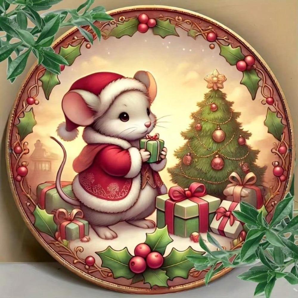Vintage Metal Christmas Wall Decor Aluminum Foil Engraved Sign 8x8in Easy Hang Home Bedroom Kitchen Bar