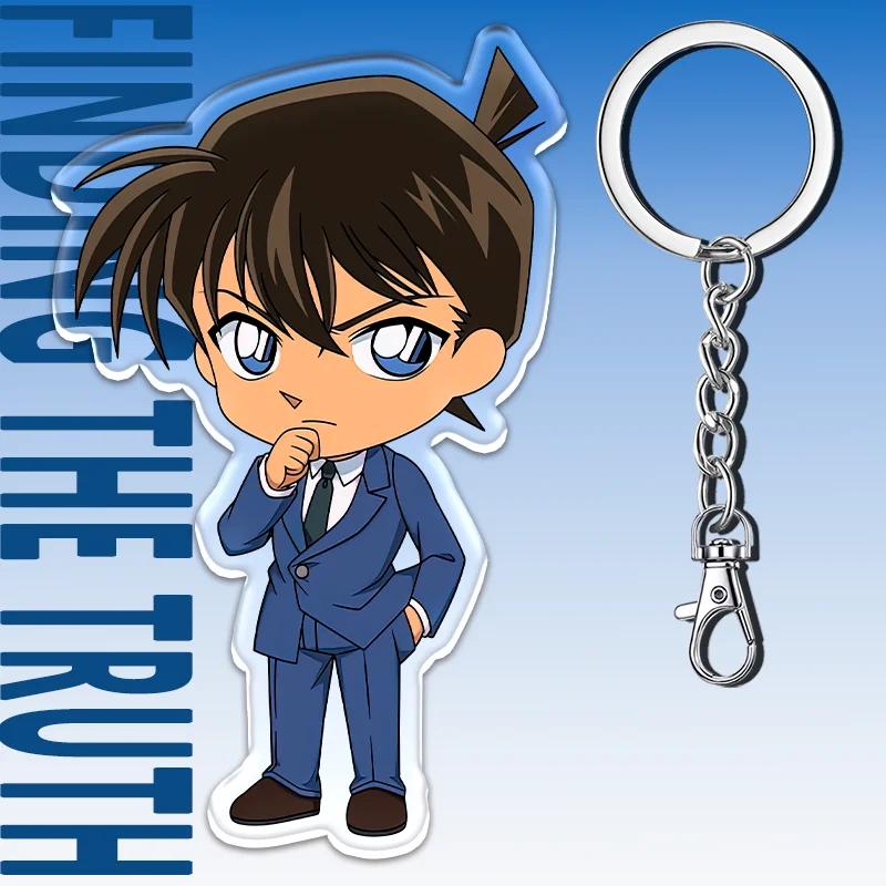 12cm Detective Conan Acrylic Transparent Pendant Car Key Pendant Student Backpack Decoration Fun Cute Cartoon Children's Gift