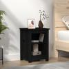 Day and Night - Day and Night Solid Black Pine Wood Bedside Table 40x35x55 Cm