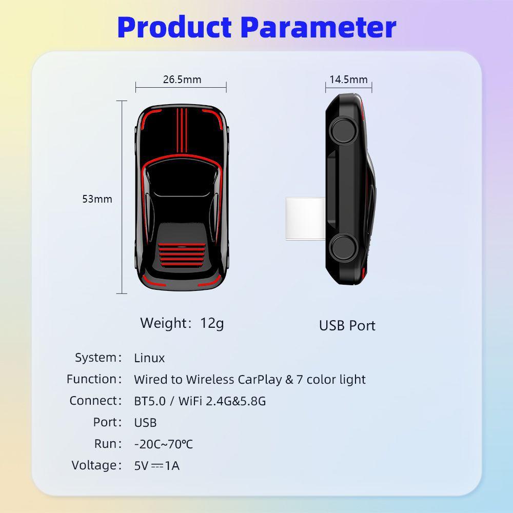 New Mini Wireless Carplay AI Box for Apple Carplay Wireless Adapter Car OEM Wired CarPlay To Wireless USB Dongle Plug and Play