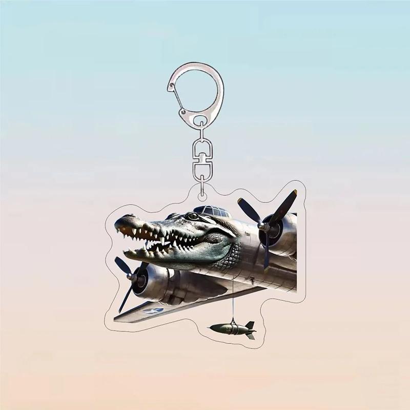 Playful Italian Brainrot Animals Keychains Acrylic Shark Keychain Meme Keyrings Fans Friends Gifts Phone Charms Backpack Pendants