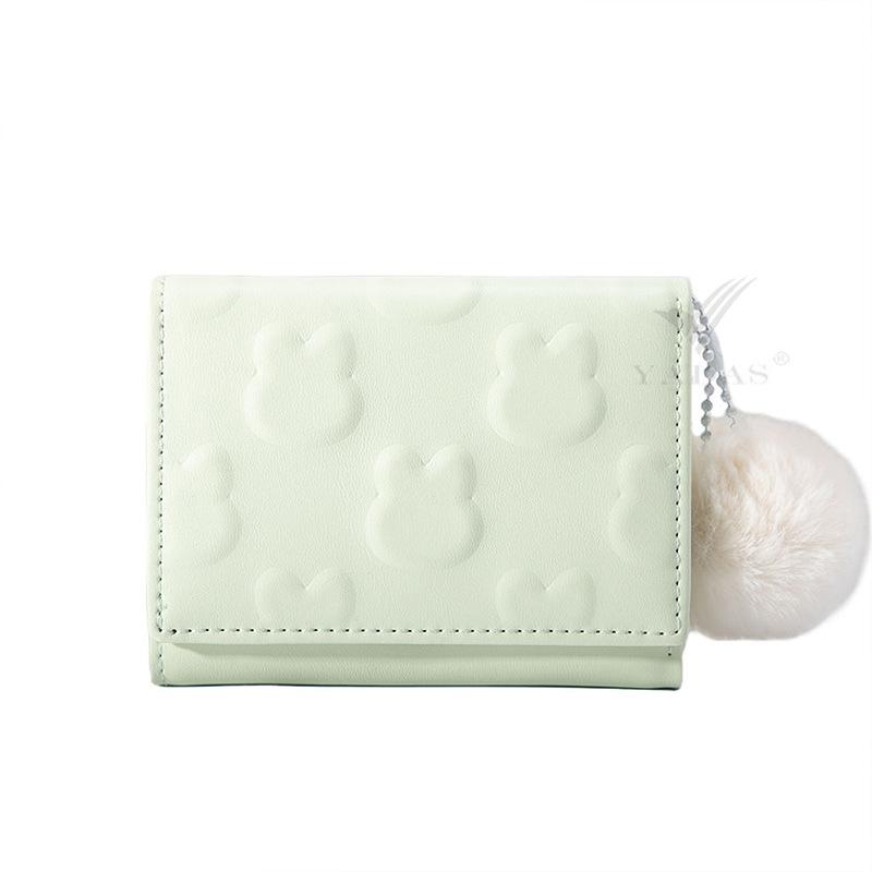 Cartoon Small Wallet Cute Korean Short Wallet Women's Solid Color Cute Rabbit Pattern Simple Mountaineering Bag Christmas Gifts