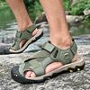 Fashion 2025 Fashion Sandals Men's LeatherAnti Slip Breathable Soft Sole Shoes For Men Summer Water Trekking Beach Slippers Size 38-46