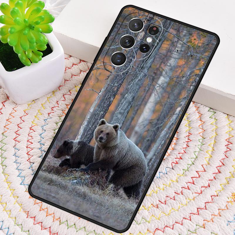 Cute Grizzly Bear Phone Case for Samsung Galaxy note 10 pro S26 Ultra S23 S24 FE S25 S21 S22 PLUS shockproof Cove