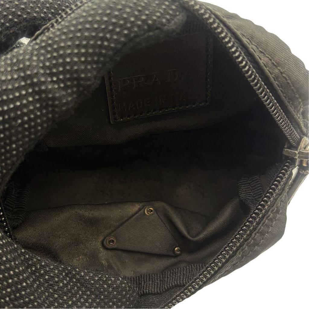 Used PRADA Nylon Pouch Triangle Logo Black