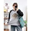 Plus-Size Women's Raglan Sleeve Patchwork Long-Sleeve T-Shirt Top, Spring and Autumn 2026 New Style, Slimming Base Layer for Slightly Chubby Women