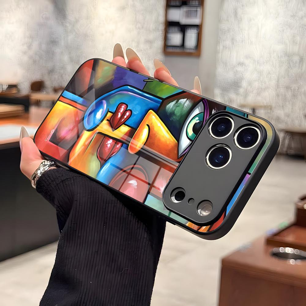 Picasso Abstract Art Painting Phone Case For IPhone 17 Pro Max 15 Pro 16 14 Plus 12 13 Mini 11 Pro Shockproof Glass Cover