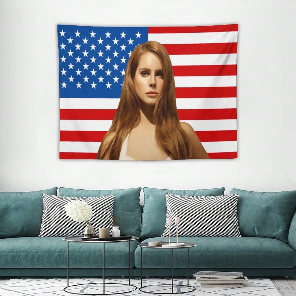 Lana Del Rey Music Album Tapestry Aesthetic Wall Hanging Flag Poster for Bedroom Living Room Ideal Fan Gift for Friends
