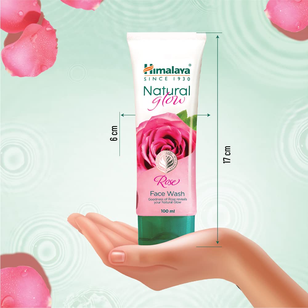 Himalaya Nettoyant Visage Éclat Naturel Rose 100ml Pack Unique Nettoyant Doux pour la Peau pour un Éclat Naturel et l'Élimination des Impuretés