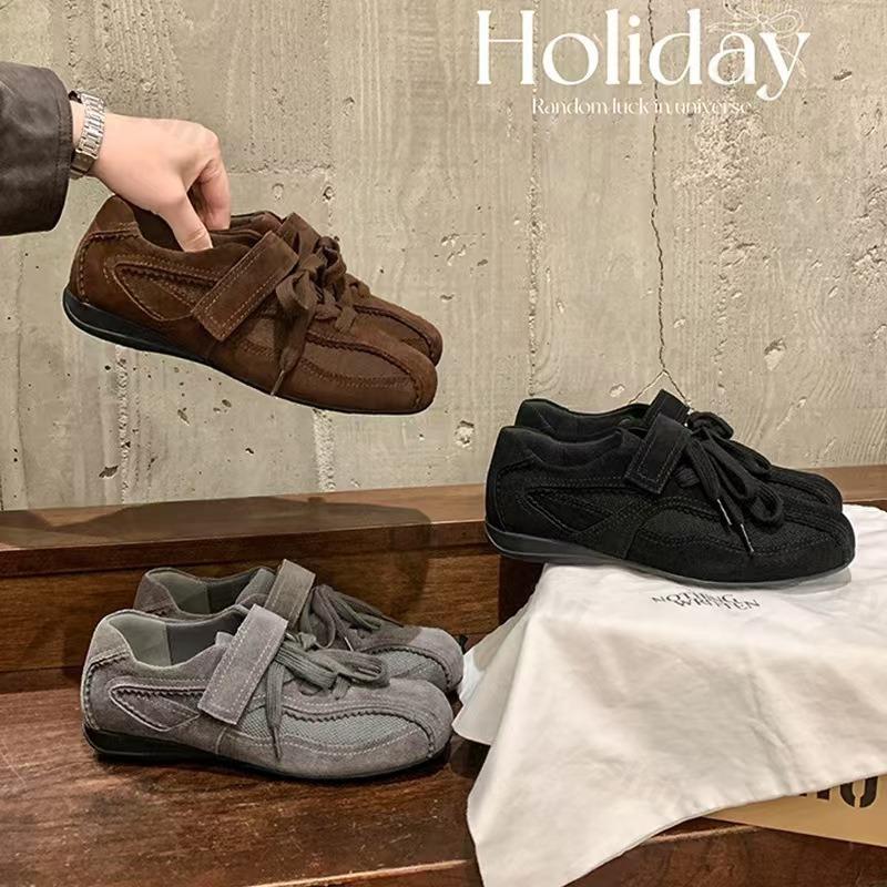 Woman Flat Shoes Fashion Lace Up Breathable Mesh Comfort Soft Sole Casual Sneakers Korean Style Versatile Ballet Female Shoes