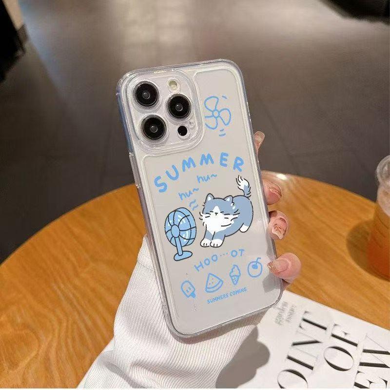

Fan Little Cat Soft Case for Apple 17 Promax, 16 Plus, 15, 14 - Cute, Transparent, Drop-Proof Apple XR