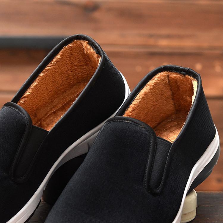 Winter men's cotton shoes, velvet warm old Beijing cloth shoes, casual men's winter shoes elastic mouth towel cotton shoes