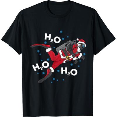 Funny Diving H2O Pun Scuba Diver Lover T Shirts Men Cotton Humor Streetwear Tee Shirt Short Sleeve Unisex Loose Clothing