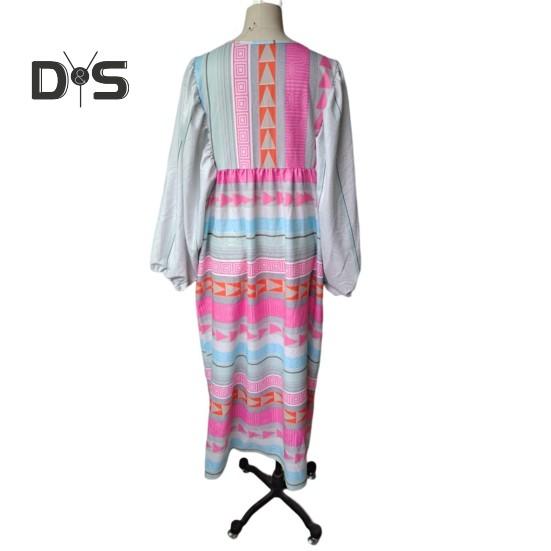 Pullover Lady Sommerkleid Bohemian Trendy Laterne Ärmel Lady Maxikleid