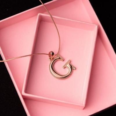 Charm G Pendant Rose Gold Plated