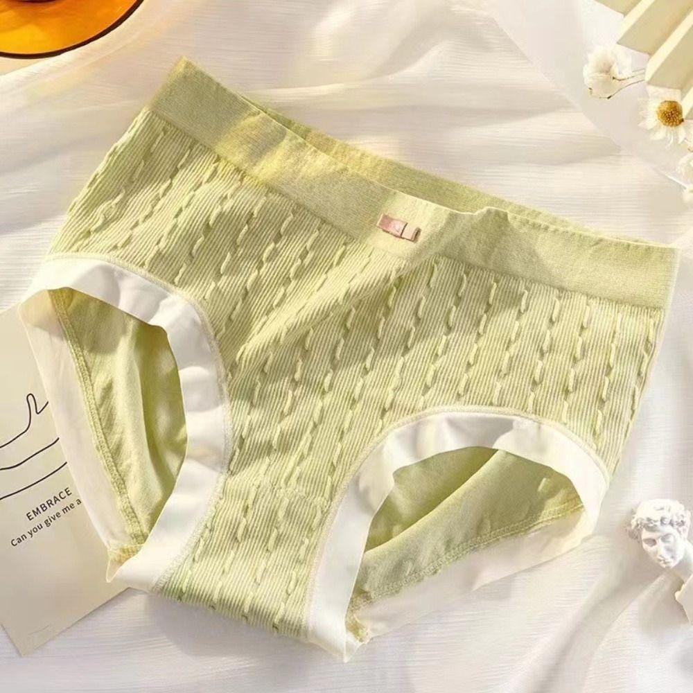 8Pcs Cotton Crotch Bowknot Panties Mid Waist Underwear for Women Breathable Seamless Briefs  Gifts