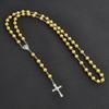 Collana Rosario a forma di Croce con Perle, Stile Europeo, Fatta a Mano, Catena per Maglione, Unisex