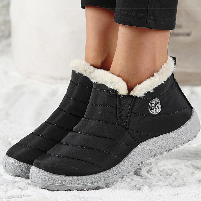 Women'S Boots Women Winter Boots Warm Fur Winter Shoes For Women Snow Boots Lightweight Ankle Botas Mujer Black Combat Botines