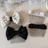 Dot Pattern Bow Hairbrush, Fluffy and Inverted, with Hairpin for Cascading Hair, Fresh and Sweet Fringe Clip, Cute Hairpin