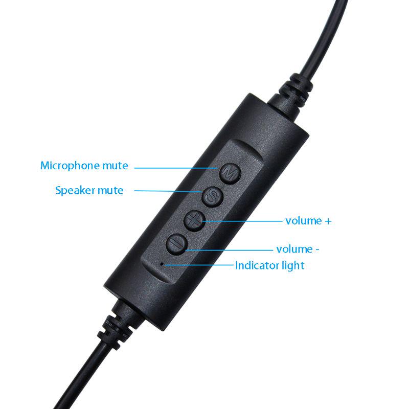 Call Center USB Headset Noise Cancelling Headset Headphone with Microphone 20Hz-20KHz Frequency Response Headphones