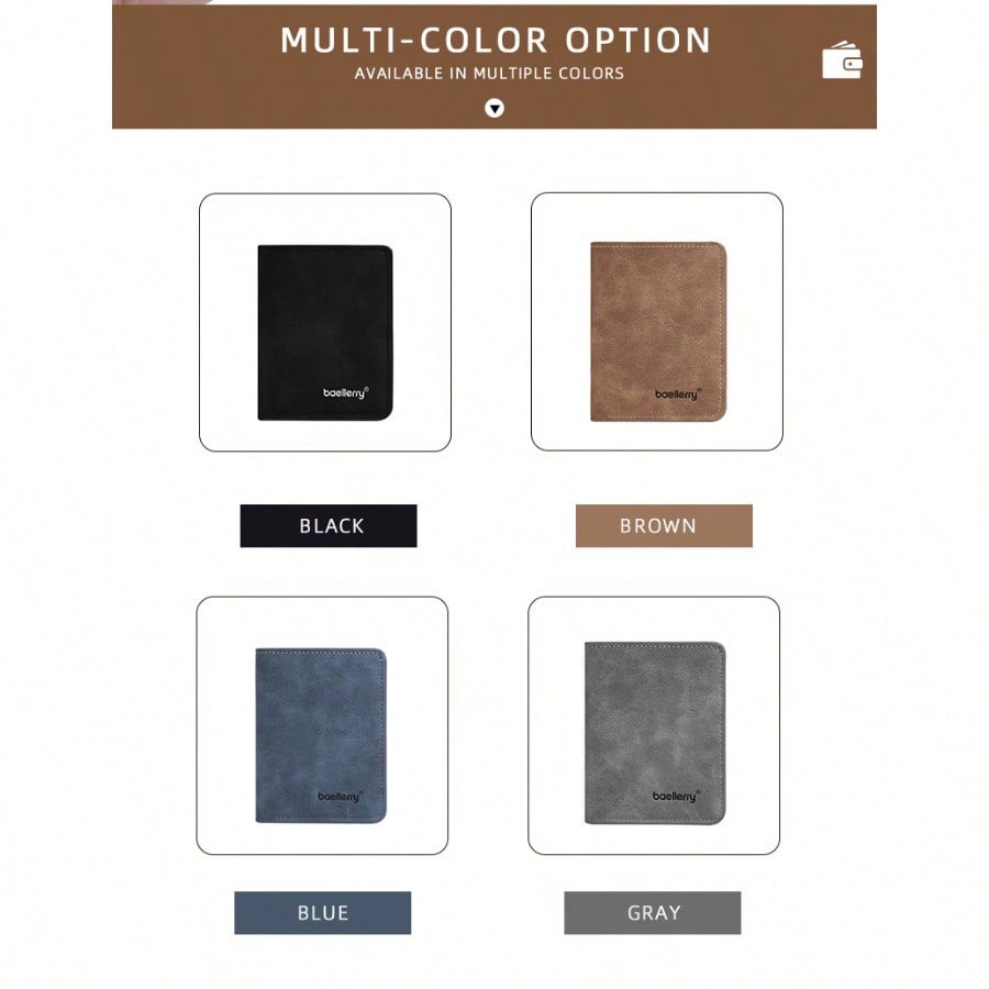 Men's Casual Large Capacity Short Frosted Wallet