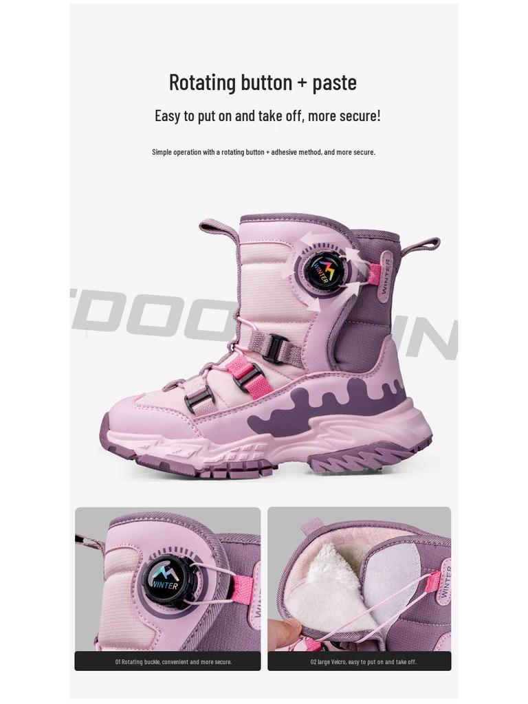 Children's Harbin Waterproof Winter Boots - Non-slip, Thickened Warm Snow Shoes for Boys and Girls