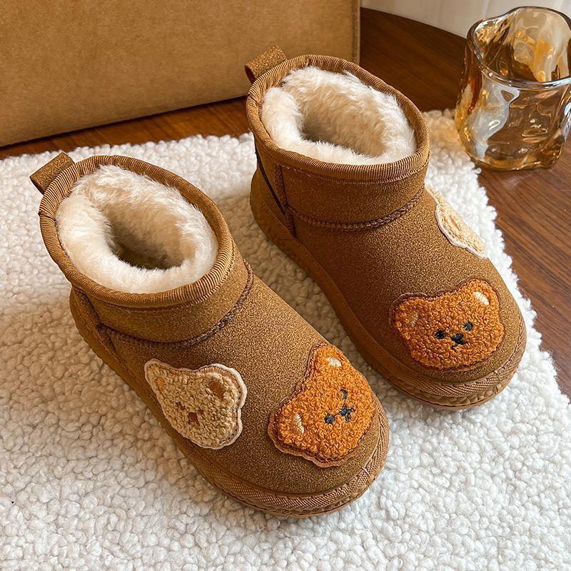Girls Korean Version Cute Cartoon Snow Boots 2025 Winter New Velvet Thickened Warm Boys Large Cotton Boots Cotton Shoes