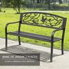 3-Seater Garden Bench Outdoor Garden Bench Rural Chic Style for Balcony Terrace Patio 127 x 60 x 85 cm