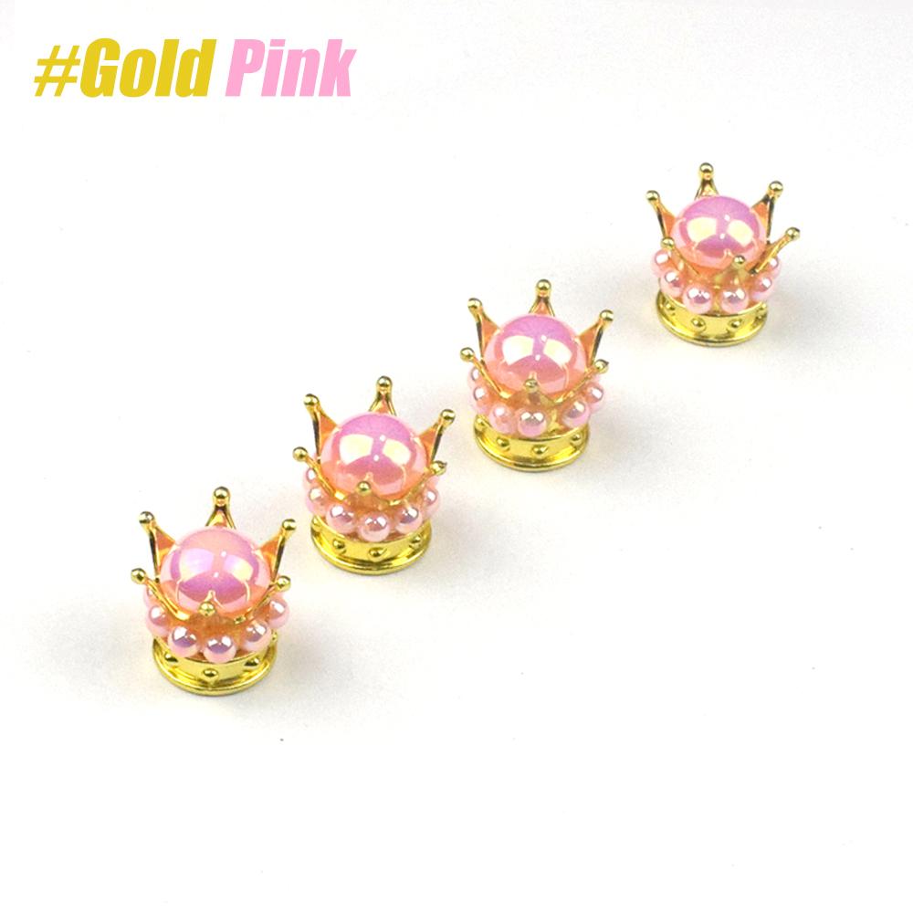 Crown Tire Valve Stem Caps, Heavy-Duty Handmade Crystal Rhinestone Crown Vehicle Car Tire Caps Covers for Cars Trucks SUVs Bikes