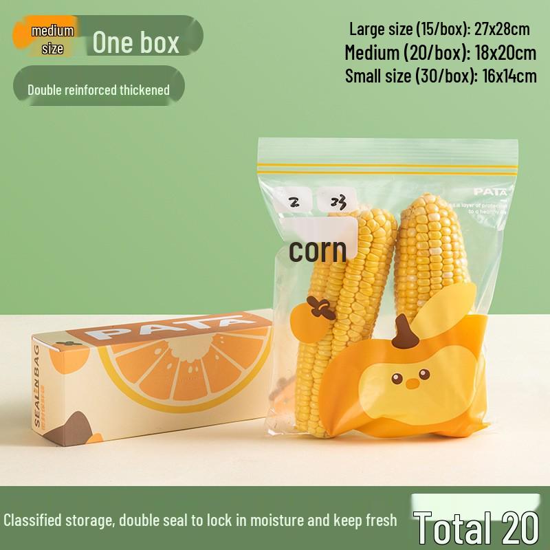 

Потовщені харчові пакети зі зіп-застібкою для зберігання в холодильнику та морозильній камері Double Sealing