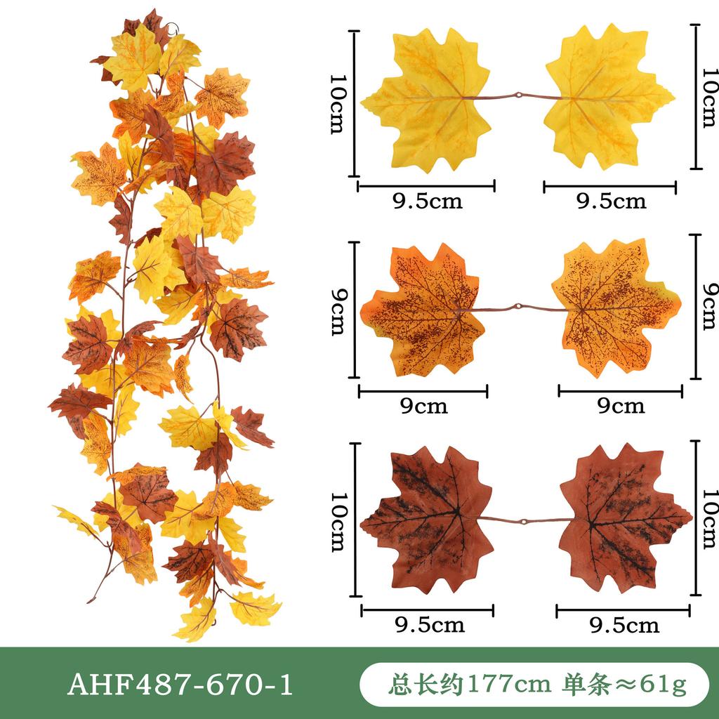 Fancyfamily 1PC Thanksgiving Simulation Maple Leaf Vine Wall Hanging Festival Home Decoration