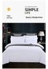 Washed Cotton 4-Piece White Bedding Set for Hotels and Guesthouses, Fitted Sheet Style