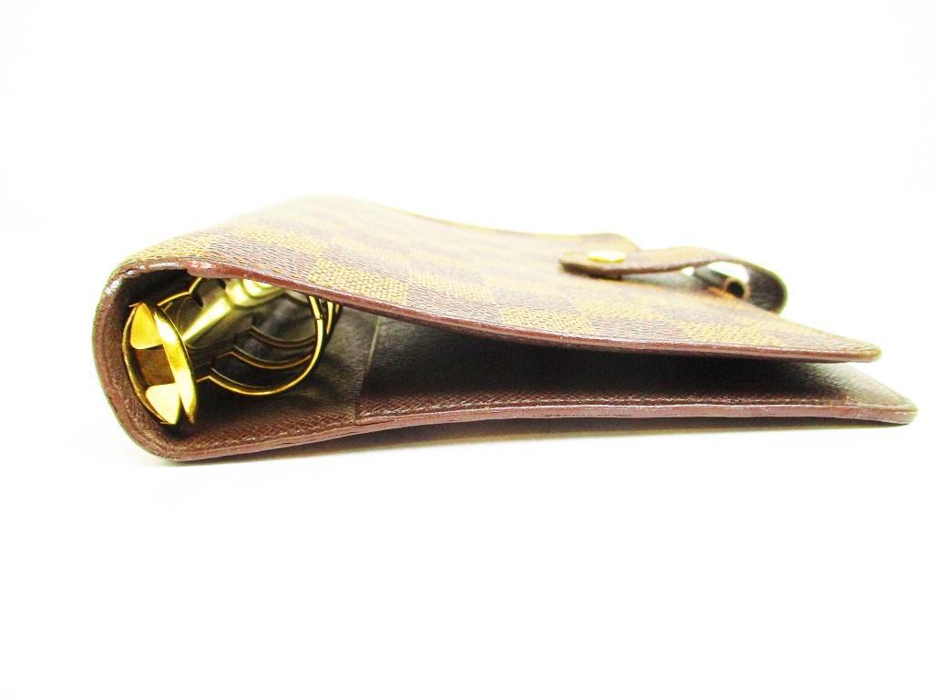 Authentic LOUIS VUITTON Damier Leather Brown Document Holders Agenda MM #6869 Refurbished