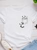 Pocket Panda Print Women T Shirt Short Sleeve O Neck Loose Women Tshirt Ladies Fashion Tee Shirt Tops Clothes Camisetas Mujer