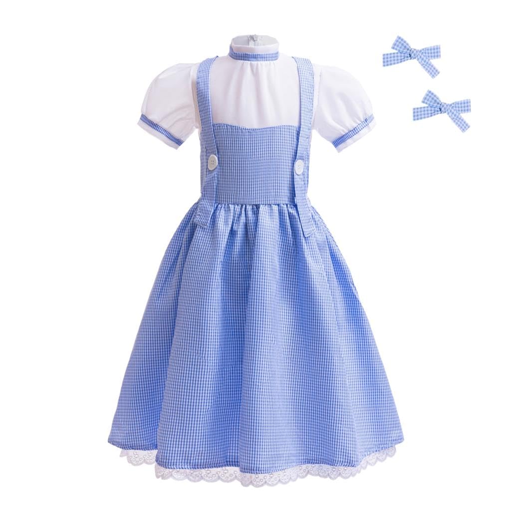Нарядное платье-юбка в синюю клетку для девочки Dressy Daisy, для косплея, размеры 5-6 лет