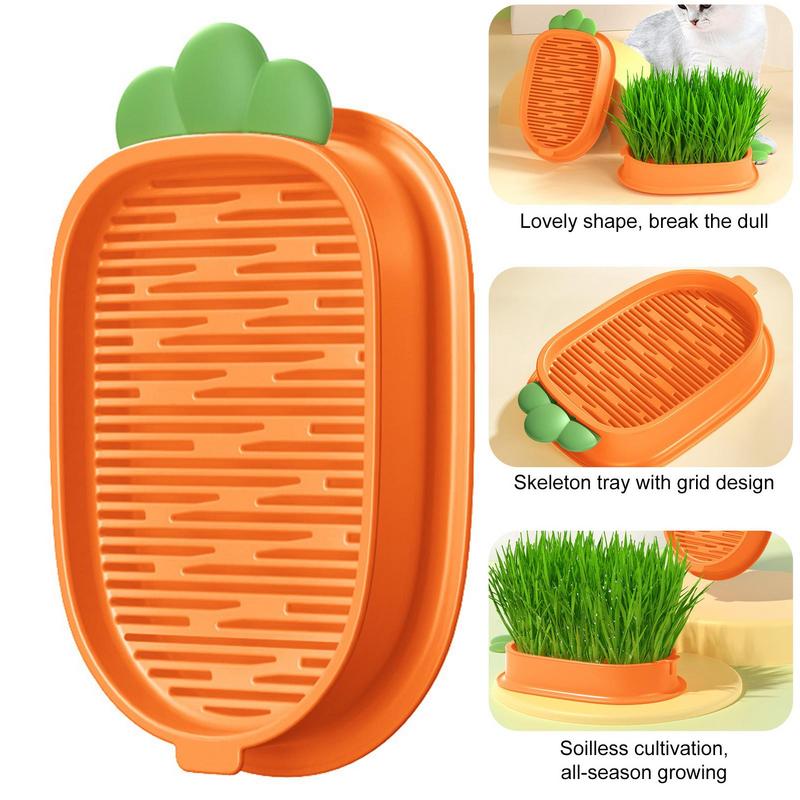 Pet Cat Grass Starting Dish Greenhouse Hydroponics Plant Cat Grass Digestion Growing Tray Germination Nursery Pot Box Supplies