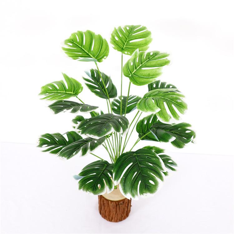 Artificial Plant Wall Decoration With Green Plastic Leaves For Home Office And Gift Giving