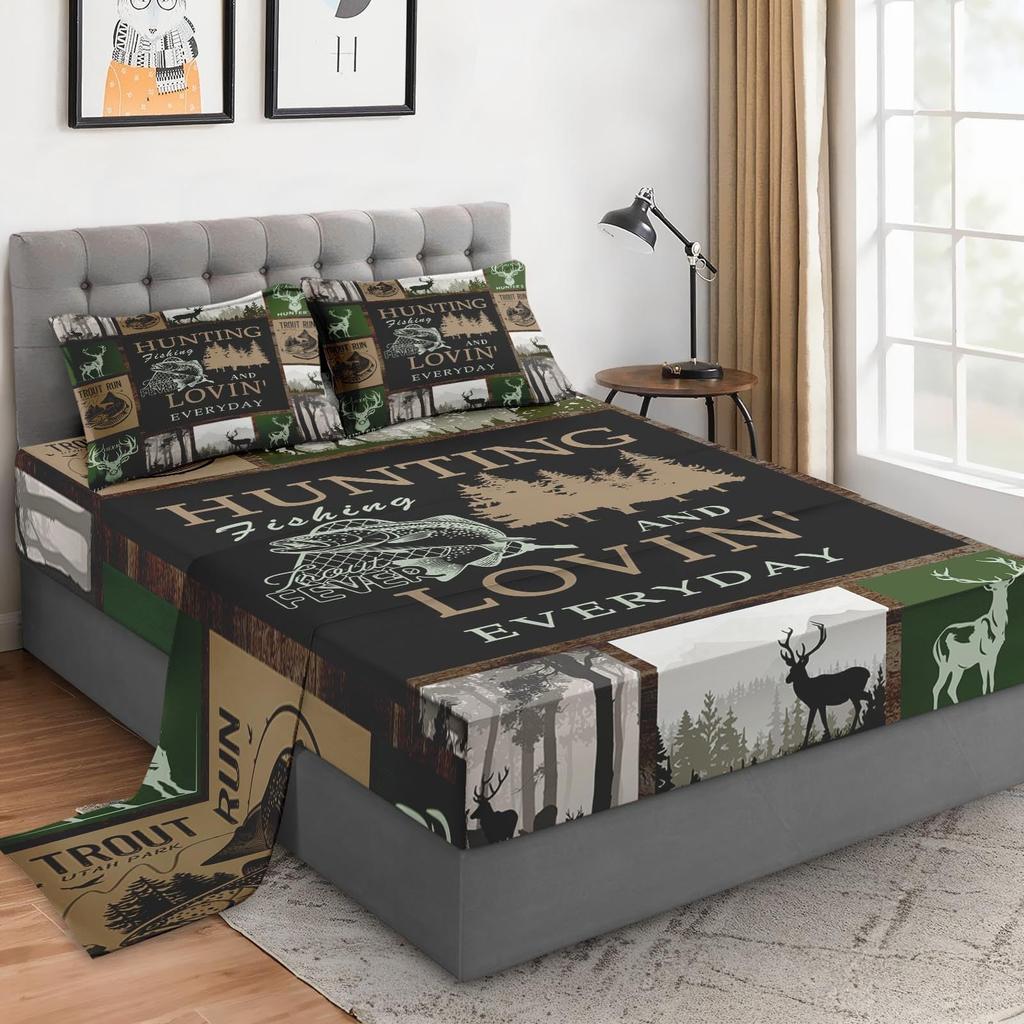 Wild Forest Animal Pattern Sheet Four-Piece Bedding Set Bedroom Dormitory Bedding Decoration